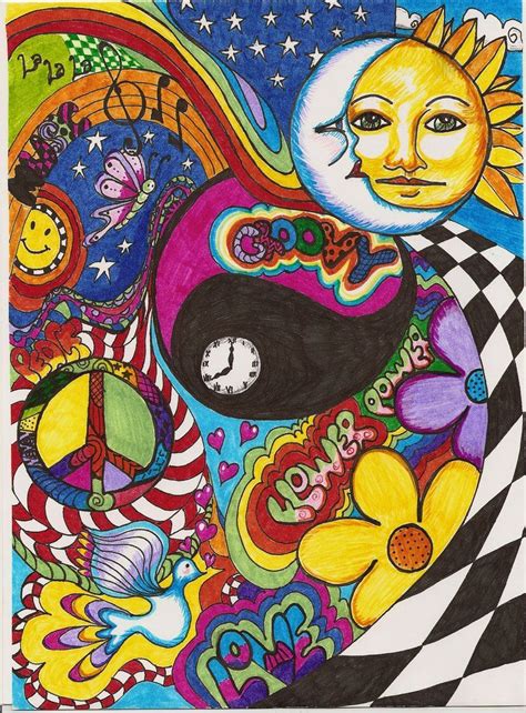 hippie love art|hippie aesthetic drawings.